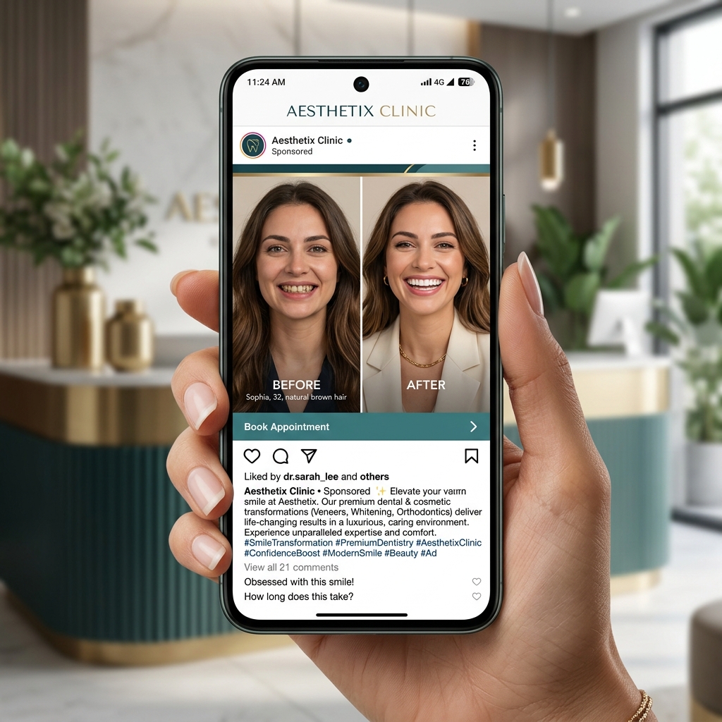 Meta Instagram healthcare sponsored ad creative