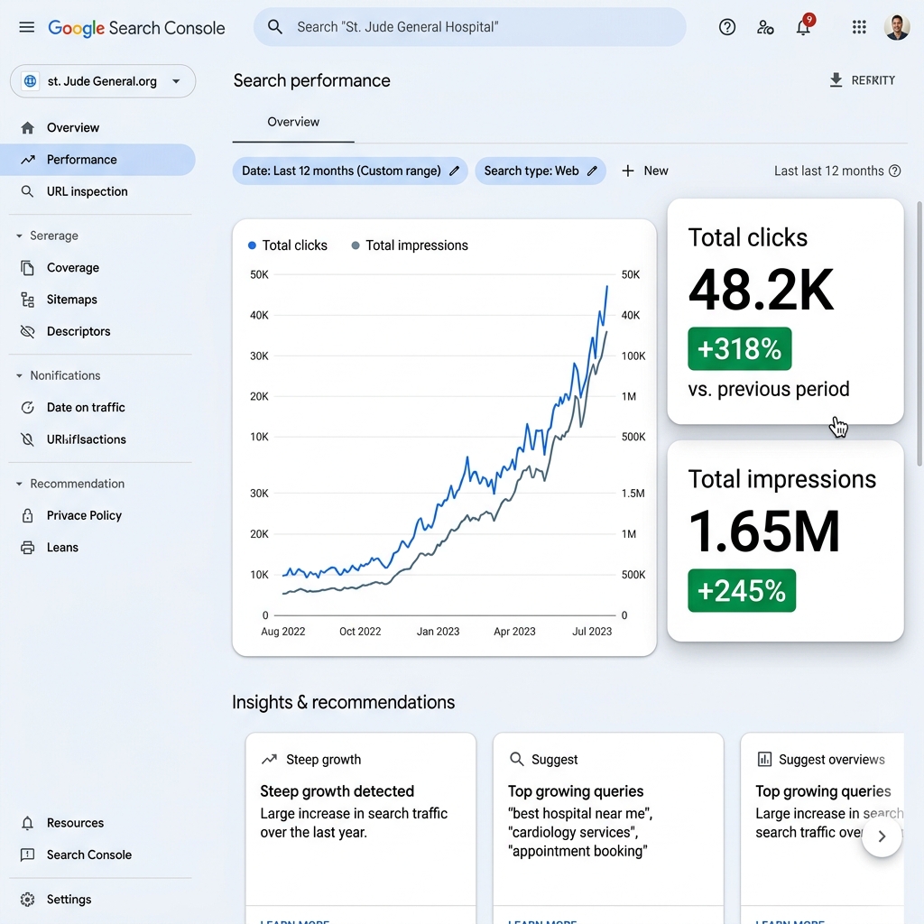 Google Search Console traffic analytics
